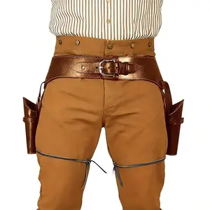 Renaissance Cowboy Belt, PU Leather Western Costume Accessory, Adjustable Waist, Medieval Pirate Halloween, Theme Event Props