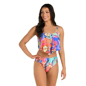 24th & Ocean Prima Paisley Handkerchief Flounce Midkini Top - FINAL SALE