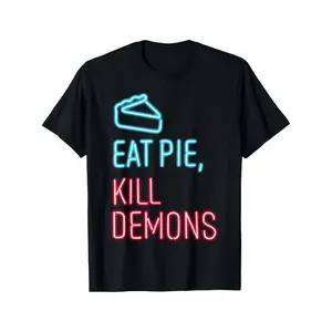 Soft & Comfy T shirt supernatural inspired cotton t shirt crew neck stretch knit fabric regular fit with eat pie kill demons print