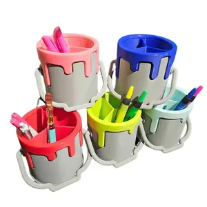 Drippy Bucket Pen Holder - Stylish Desk Organizer with Eye-Catching Design, Eco-Friendly Materials, and Compact Size for Pens, Pencils & More
