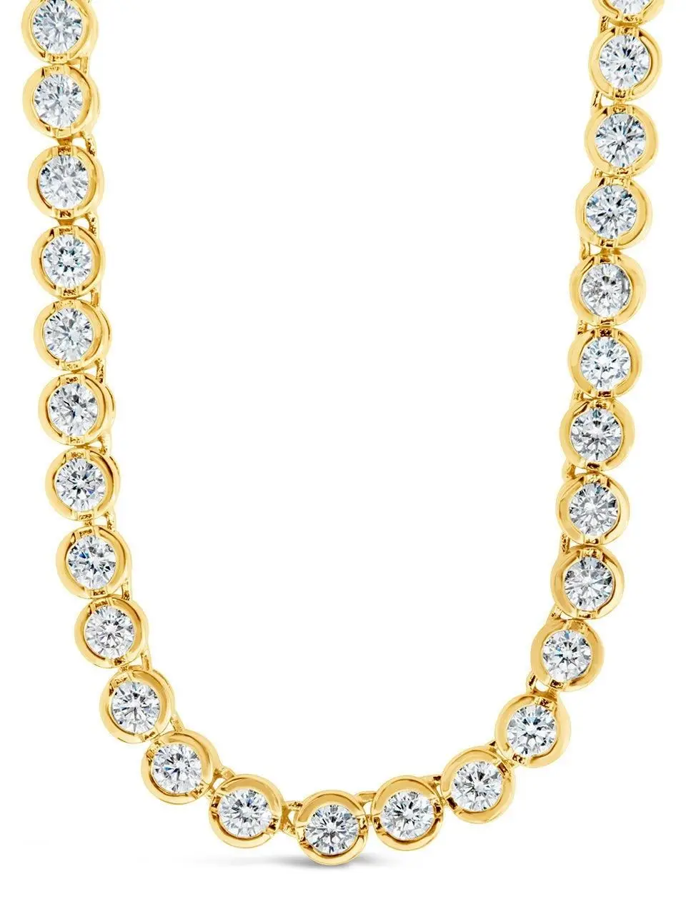 Sterling Forever Helene Bezel CZ Tennis Necklace