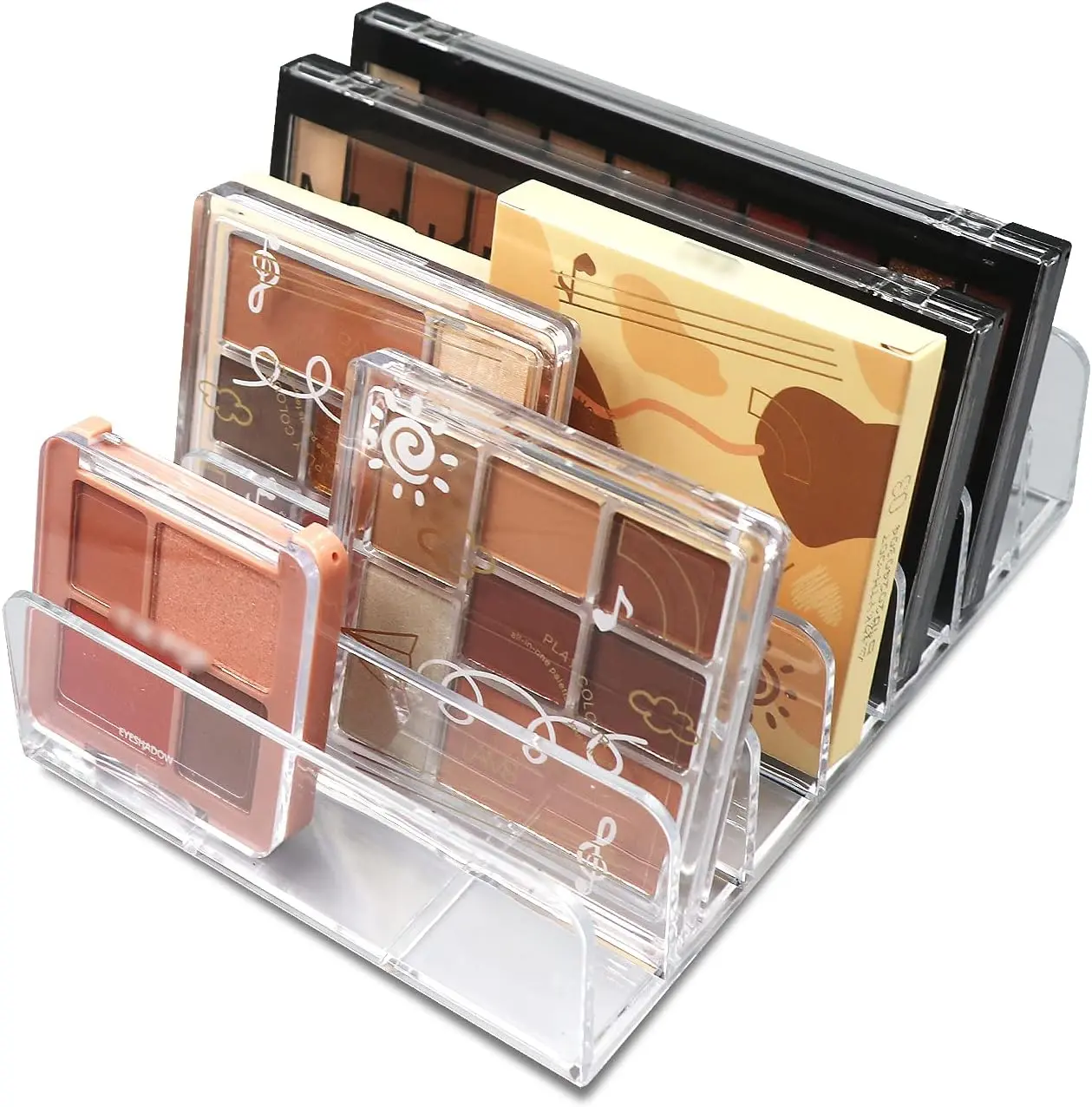 Transparent Acrylic Makeup Organizer, Eyeshadow Palette Holder, 1/2 Count Compact Eyeshadow Palette Organizer, Makeup Tray, For Bathroom Countertops, Dressers, Cabinets, Room Accessories, Mother's Day Gift