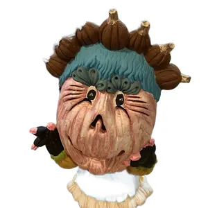 Hand  painted  granny  pumpkin Colorful Decoration