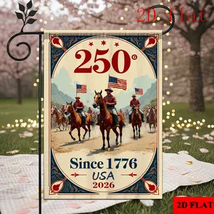 250th Anniversary Western Garden Flag, Patriotic Cowboy Horse Yard Flag, 1776-2026 USA Outdoor Decor 12*18inch