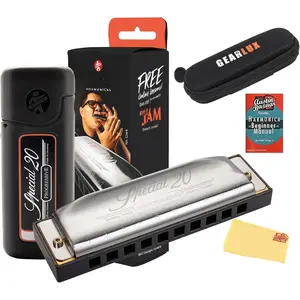 Special 20 Harmonica - Key of C Bundle with Zip Case, Instructional Manual, and Austin Bazaar Polishing Cloth