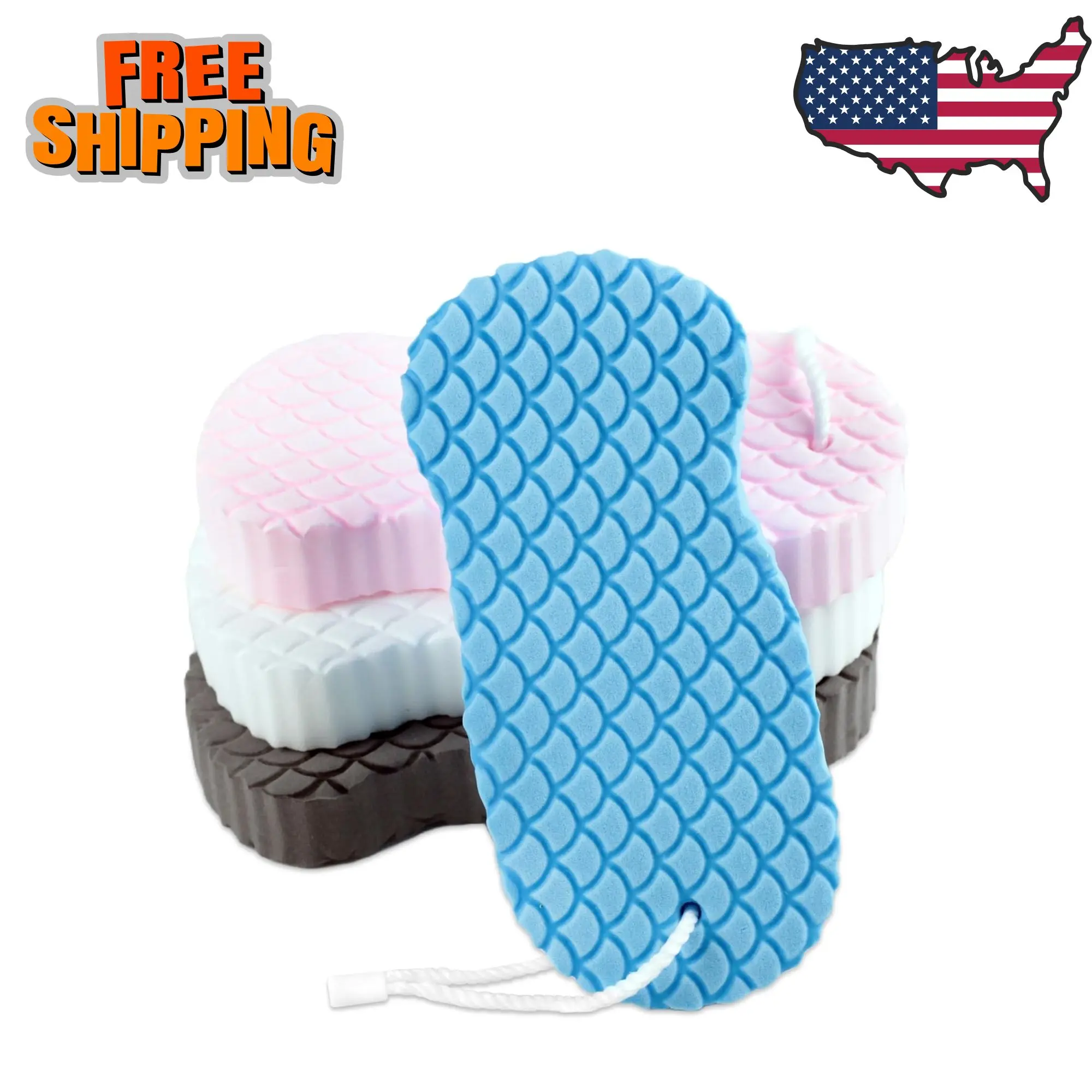 4-Pack Exfoliating Bath Sponges