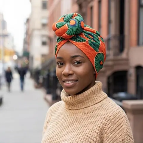 Women's 2pcs Cotton Fashion Headscarf Set - Pre-Knotted Floral Print, Unisex Head Wrap, Bandana Cap, Chemo Wear, African Style Auspicious Protective Headwear for Weddings, All Seasons