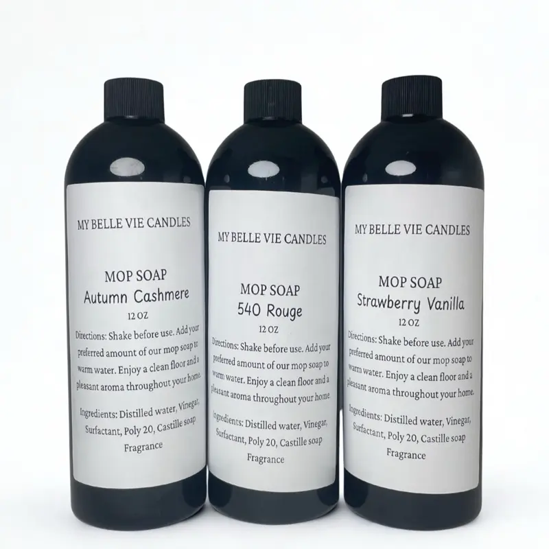 My Belle Vie Candles Natural Scented Pineapple Floor Cleaner Solution, Eco-Friendly Handmade Mop Soap, Gentle Safe Green Cleaning Supplies, 12 Months Shelf Life Sustainable Household Cleaner