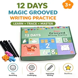 Children's notebook exercise book 12-day Magic Cube Writing Practice. Learning fun, rewarding the brain, challenging and improving writing and doodling