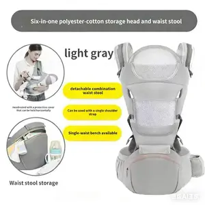 6-in-1 Baby Carrier with Hip Seat & Adjustable Hood - All-Season Infant Carrier for Newborn to Toddler, Ergonomic Design with Safety Harness, Breathable Mesh & Soft Padding, Hands-Free Breastfeeding Support, Convertible to Carrier