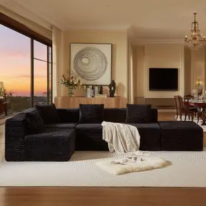 Living Room Modular Sofa With Deep Seat, L-shaped Cloud Sofa, High-density Memory Foam, Boneless Upholstered Sofa, Easy to Assemble, High-density Memory Foam Boneless Upholstered, Living Room Sofa Easy to Assemble