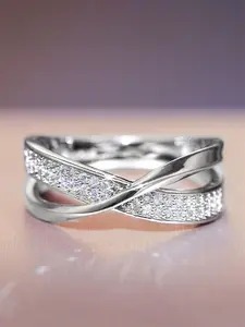 1 PC Glamorous Cubic Zirconia Elegant Glittering Ring For Women For Valentine's Day Gift Wedding Anniversary Party Jewelry Wedding Promise Rings