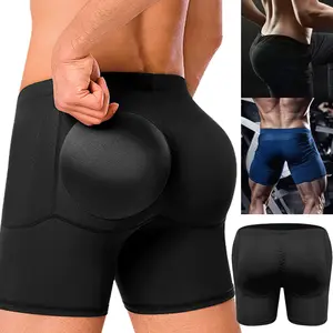 CATTIBOR Men Padded Boxer Shorts,Men Butt Padded Underwear Hips Enhancer Men Shapewear Breif With Rrmovable Padded,Booty Lifter Panties,Back to Shcool Clothes,Underwear for All Seasons