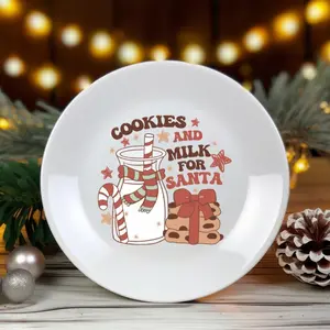 Christmas Plate and Mug set Cookies and Milk for Santa