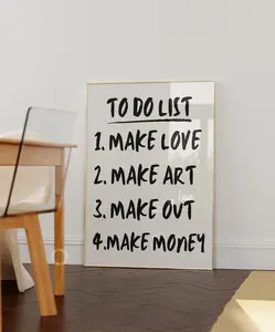 TO DO LIST Check Art Print, Trendy Wall Art, Black Retro Quote Print, Mid Century Print, Modern Kitchen Art