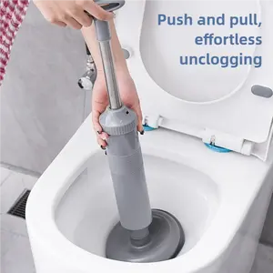 High-pressure Powerful Toilet Plunger Effortless Unclogging Push and Pull Rubber Tool for Toilet Clog Removal & Sewer Pipe Blockage Solution - Cleaning