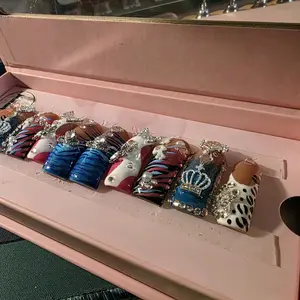 Royal Drip Press-On Nails | Luxury Bling Y2K Animal Print Set