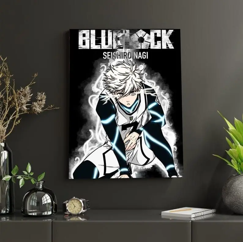Nagi Seishiro Blue Lock Anime Soccer Paper Poster - High Detail Cartoon Character Photo, Sports Manga Print, Wall Decor for Kid Room, Home Decor Gift Mount
