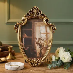 European Classical Photo Frame, Resin Material, Wall or Desk Mount, Home Office Decor, Festival Party Decoration