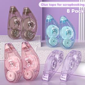 8 Pack glue tape,dotsDouble-sided tape sets,dot tape, double-sided tape for scrapbooking, double-sided tape rollers, scrapbooking supplies