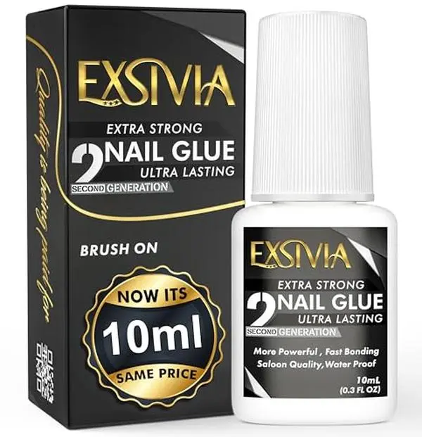 2nd Gen Super Strong Nail Glue - Salon Quality, Extra Strength for Acrylic, Press-On, Fake Nails, Quick Dry, Long Lasting, No Dehydrator or Primer Needed - 10ml