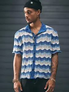 Summer outfits men - Men’s Striped Knit Sweater with Lining – Casual Single-Breasted Style for Daily Comfort shirts men cotton shirts men men gifts vintage shirts 90s vintage men clothing summer vacation outfits cropped shirt men Tropical Menswear Gamis