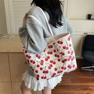 Bag Women Cherry Strawberry New Shopping Bag Shoulder Large Capacity fashion casual Tote Bag Handbag