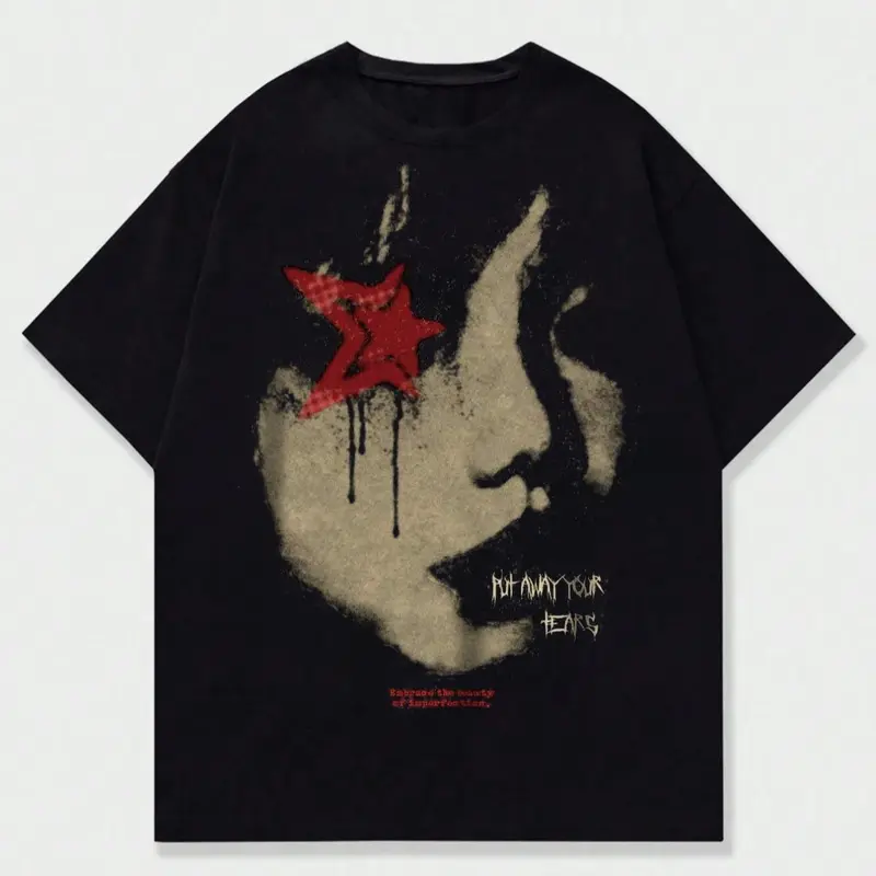 Men's Figure Print Drop Shoulder Tee, Regular Fit Casual Comfy Short Sleeve Round Neck T-Shirt for Summer, Casual Summer Tees, Fashion Men's Top for Daily Wear, Streetwear, Fabric, Cute Graphic Tee