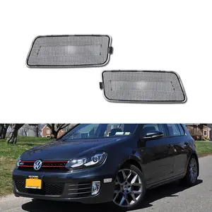 2PCS Clear Lens Front Bumper Side Marker lamps Lights For 2010 2011 2012 2013 2014 VW MK6 Golf GTI,Replace OEM 5K0-945-072 / 5K0-945-071