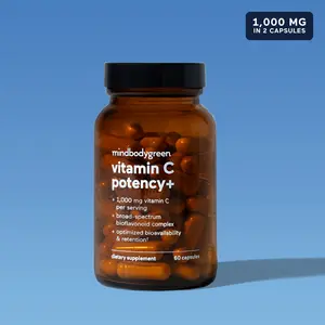 mindbodygreen Vitamin C Potency+ 1000mg per Serving 60 Capsules Broad Spectrum Bioflavonoid Complex Optimized Bioavailability & Retention