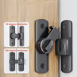 3PCS Stainless Steel Barn Door Lock, 90 Degree Flip Sliding Door Lock,Sliding Door Lock For Garage, Bathroom, Outdoor Use, Home Decor, Keyless Door Lock