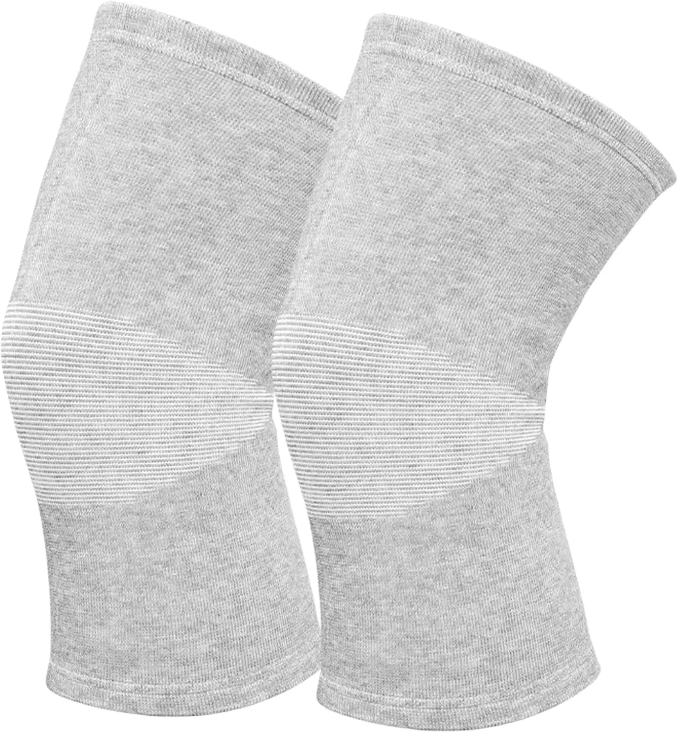 Bamboo Charcoal Knee Sleeve - Bamboo Knee Brace Bamboo Compression Knee Sleeve -Elastic Warm Knee Brace Bmboo Knee Sleeve for Arthritis (Gray, Large)
