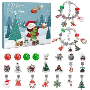Christmas Advent Calendar Bracelets 2025 DIY Jewelry Making Kit Gift