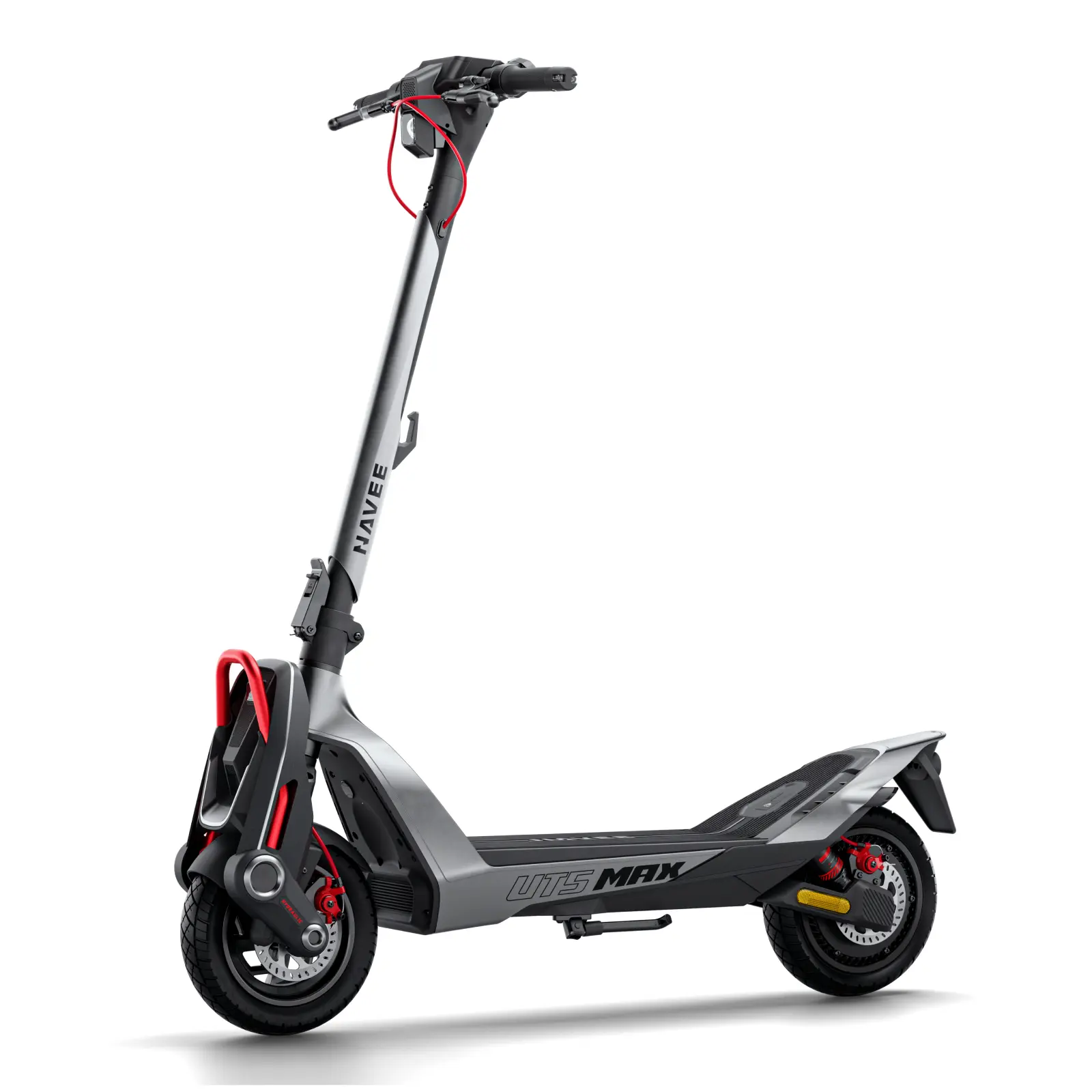 NAVEE UT5 Max Electric Scooter, 31.1 mph, 62.1 Miles Range, 2400W Peak Motor & Dual Suspension & Disc Brake, 12" Tires, Flash Charge Off-Road Scooter Adults