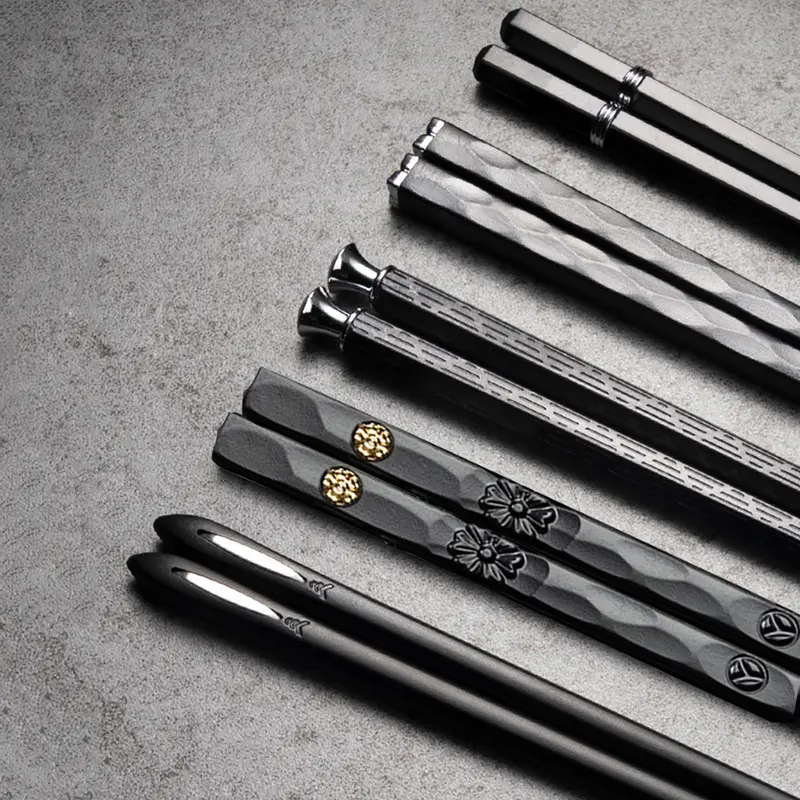 5 Pairs Reusable Glass Fiber Chopsticks Set, Non-Slip Durable Tableware Utensils Cutlery Sushi Sticks for 5 People, Perfect for Parties Weddings Restaurants Gifts