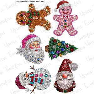 Preppy Rhinestone Christmas Mini DTF Transfer Gang Sheet 24.5" x 36" Direct To Film for DIY Enthusiasts Vibrant Custom Options Cozy Handmade Aesthetic