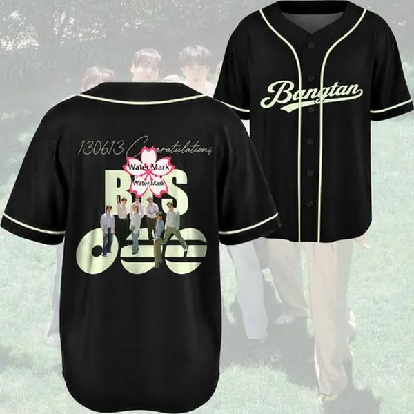 Bangtan Tour Baseball Jersey, Y2K Kpop Fan Gift, Concert Outfit, Cyber Pop Button Up Fan Shirt