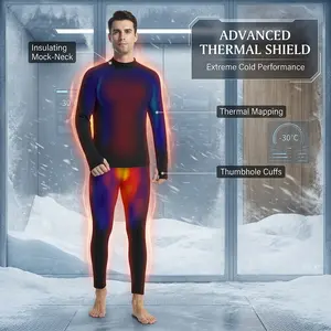Men's Thermal Underwear Set - Fleece Lined Long Johns Shirt and Pants Base Layer for Cold Weather, Warm Comfortable Winter Clothing Essential, Moisture Wicking Breathable Thermal Wear