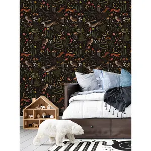 Fairytale Forest Moon and Stars Peel and Stick Wallpaper