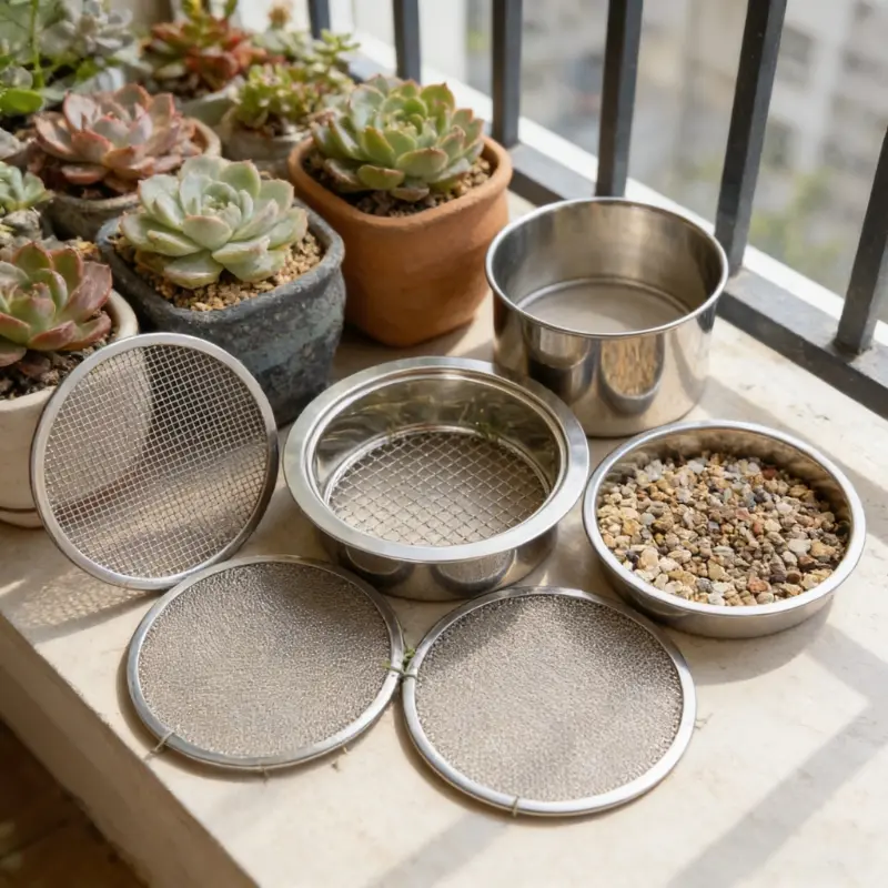 10pcs/2set Mesh Garden Soil Sieve for Dirt, Sand, Compost & Rock, For Dirt, Filtration, Compost And Bonsai