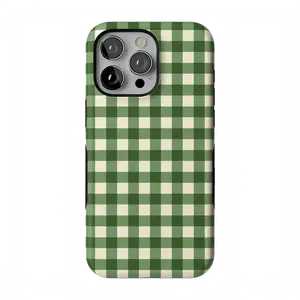 Casely iPhone 15 Pro Max Case | Checked Twice | Green Plaid | Bold Protective Design | Compatible with MagSafe
