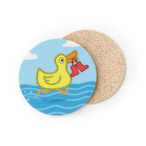 Whimsical Duck Coasters - Fun Decorative Drink Coasters for Kids and Beach Lovers