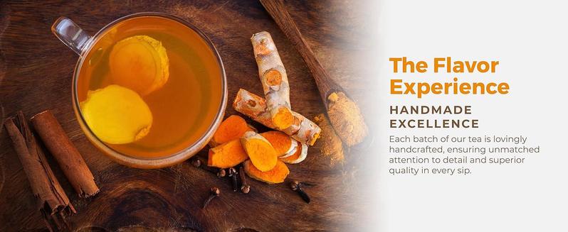 Turmeric Ginger Cinnamon Tea, 100% Natural, Anti-Inflammatea. Eco-conscious Tea Bags. Turmeric Ginger Herbal Tea. No Sugar, No Caffeine, No Gluten, Vegan. antiinflamma tea, looseleaf tea Beverage anti in flama tea ginger caffeine free