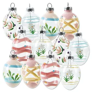 Lillian Vernon Hand Painted Blown Glass Easter Ornaments 2 in Assorted 12-Piece Set - Handcrafted Hanging Tree Decorations, Friend Gift