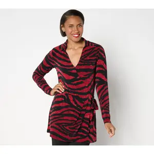 Dennis Basso Italia Knit Faux Wrap Tunic