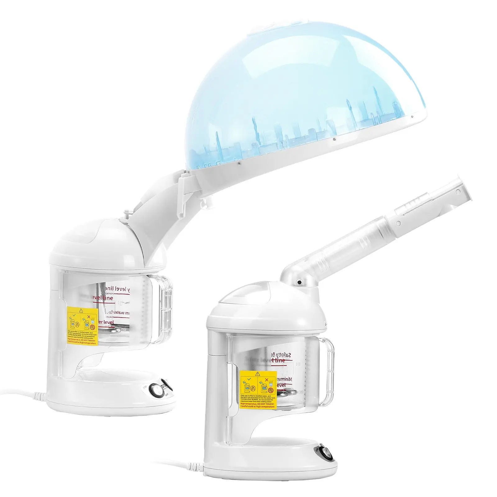 VEVOR Hair Steamer, 2-in-1 Professional Hair Facial Steamer with Detachable Bonnet Hood, Nano Ionic UV Ozone Face Steamer with 360 Rotatable Sprayer for Salon Spa Home Beauty