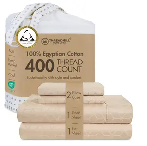 Threadmill Egyptian Cotton Sheet Set | 100% Certified Egyptian Cotton Sheets - 400 Thread Count