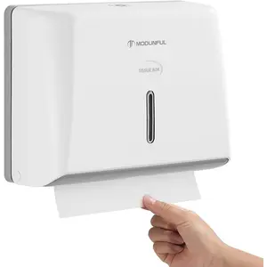 Paper Towel Dispenser Wall Mount - Adhesive Paper Towel Holder for Bathroom, Multi-fold/Trifold/Z Fold, 210 Sheets Large Capacity for Compact Home, Apartment & RV