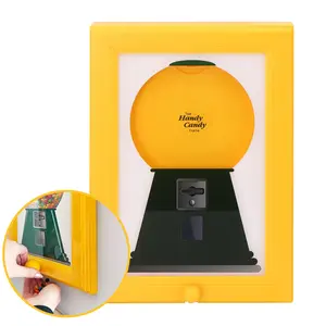 Candy Dispenser Picture Frame for Wall Decor, Wall Mounted Candy Machine for Candy, Nuts & Pet Treats, Decorative Gumball Square Frame Dispenser for Home, Kitchen & Office