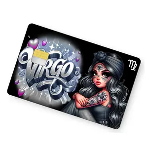 Virgo Credit Card Skin Zodiac Sign - Clean Earthy Design for August 23 to September 22 - Waterproof Vinyl - Fits All Standard Cards - Easy Application & Removal - Perfect Gift for Virgos